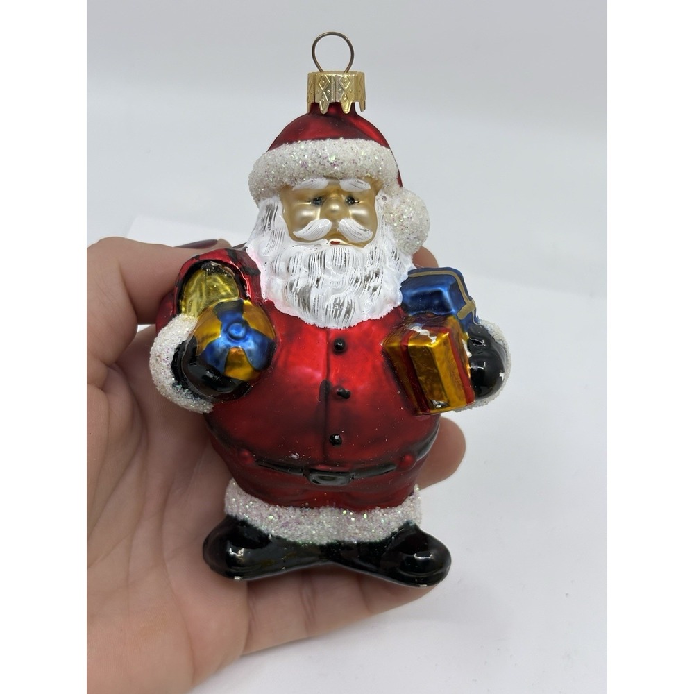 Vtg Collectible Glass Christmas Ornaments Santa Read*